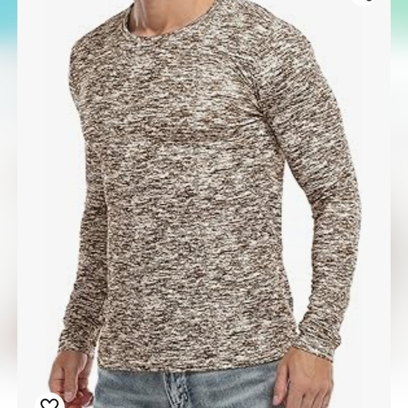 KUYIGO Running Workout Quick Dry Crew Neck Long Sleeve T Shirt in Tan Size XXL - Picture 2 of 9